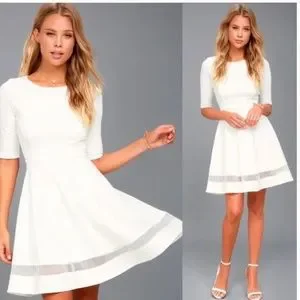 sheer factor white mesh skater dress Lulus Dresses Sheer Factor White Mesh Skater Dress Skater Dress Lulus Mesh  Dress Skater Dress Lulus